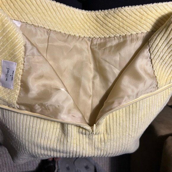 EUC Size 4 Wilfred Corduroy mini skirt. Zipper enclosure and fully lined. - Picture 5 of 7